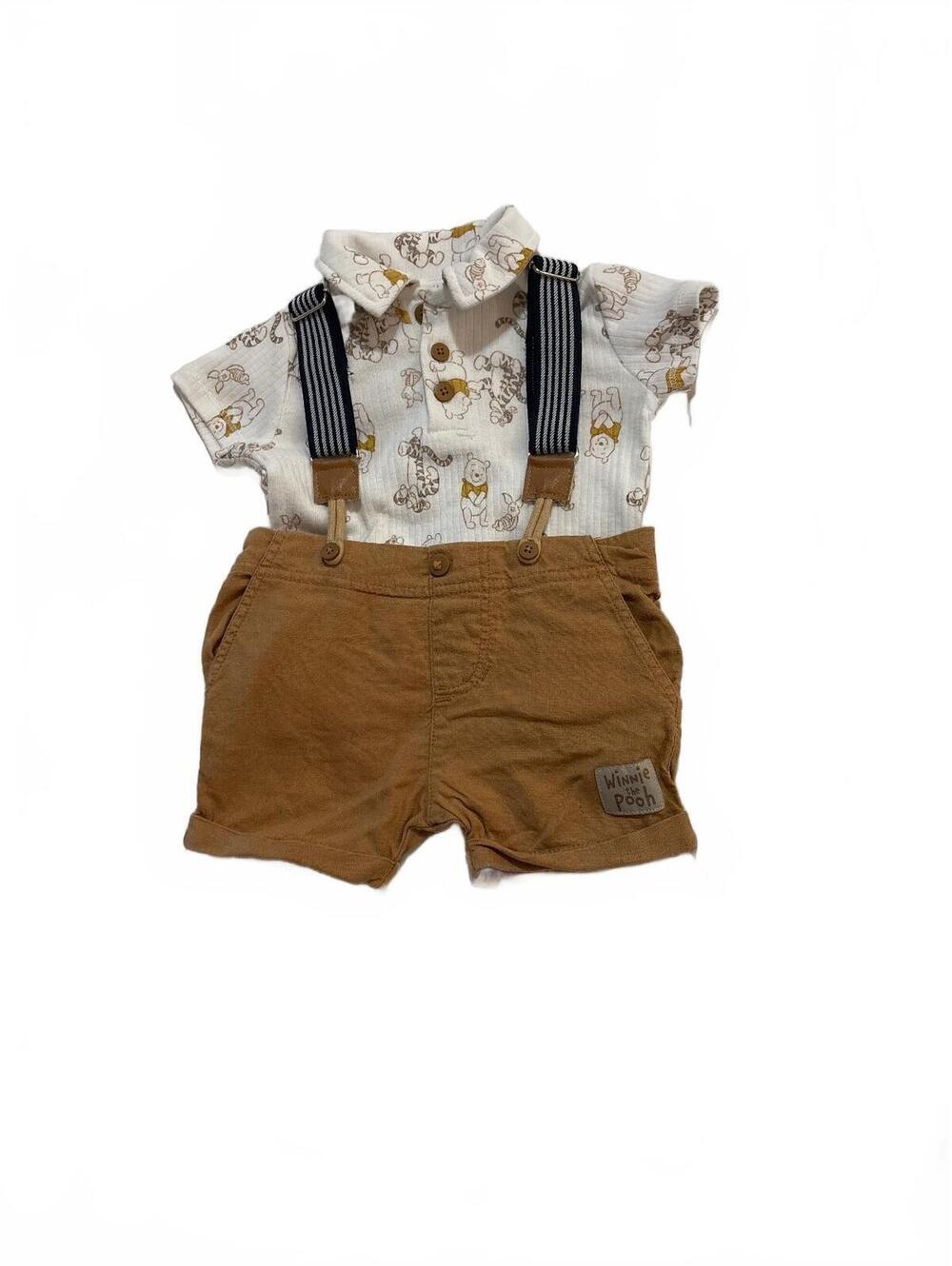 Disney Baby Winnie the Pooh Suspender Outfit Set 0-3M - Perfect for Disney Trip